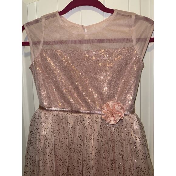 Girls Jonah, Michelle, Pink Sparkly Dress Rose Gold Size 10/12 - Picture 6 of 7
